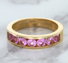 Load image into Gallery viewer, 1.23ctw Round Pink Sapphire Ring in 18K Rose Gold