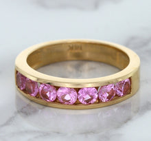 Load image into Gallery viewer, 1.23ctw Round Pink Sapphire Ring in 18K Rose Gold