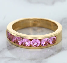 Load image into Gallery viewer, 1.23ctw Round Pink Sapphire Ring in 18K Rose Gold