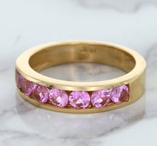 Load image into Gallery viewer, 1.23ctw Round Pink Sapphire Ring in 18K Rose Gold