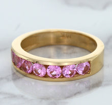 Load image into Gallery viewer, 1.23ctw Round Pink Sapphire Ring in 18K Rose Gold