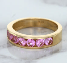 Load image into Gallery viewer, 1.23ctw Round Pink Sapphire Ring in 18K Rose Gold