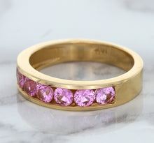 Load image into Gallery viewer, 1.23ctw Round Pink Sapphire Ring in 18K Rose Gold