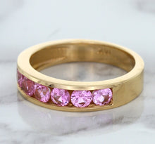 Load image into Gallery viewer, 1.23ctw Round Pink Sapphire Ring in 18K Rose Gold
