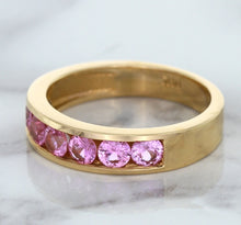 Load image into Gallery viewer, 1.23ctw Round Pink Sapphire Ring in 18K Rose Gold
