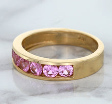 Load image into Gallery viewer, 1.23ctw Round Pink Sapphire Ring in 18K Rose Gold
