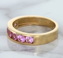 Load image into Gallery viewer, 1.23ctw Round Pink Sapphire Ring in 18K Rose Gold