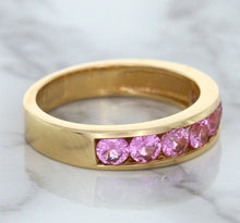 Load image into Gallery viewer, 1.23ctw Round Pink Sapphire Ring in 18K Rose Gold