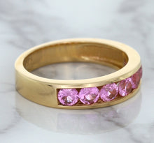 Load image into Gallery viewer, 1.23ctw Round Pink Sapphire Ring in 18K Rose Gold