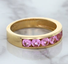 Load image into Gallery viewer, 1.23ctw Round Pink Sapphire Ring in 18K Rose Gold
