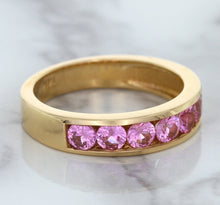 Load image into Gallery viewer, 1.23ctw Round Pink Sapphire Ring in 18K Rose Gold