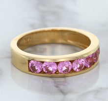Load image into Gallery viewer, 1.23ctw Round Pink Sapphire Ring in 18K Rose Gold