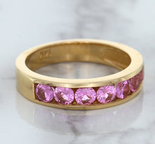Load image into Gallery viewer, 1.23ctw Round Pink Sapphire Ring in 18K Rose Gold