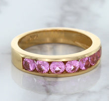 Load image into Gallery viewer, 1.23ctw Round Pink Sapphire Ring in 18K Rose Gold