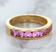 Load image into Gallery viewer, 1.23ctw Round Pink Sapphire Ring in 18K Rose Gold
