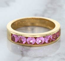 Load image into Gallery viewer, 1.23ctw Round Pink Sapphire Ring in 18K Rose Gold