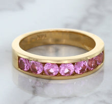 Load image into Gallery viewer, 1.23ctw Round Pink Sapphire Ring in 18K Rose Gold