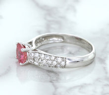 Load image into Gallery viewer, 1.14ct Round Pink Sapphire Ring with Diamond Accents in 14K White Gold
