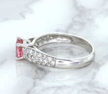 Load image into Gallery viewer, 1.14ct Round Pink Sapphire Ring with Diamond Accents in 14K White Gold