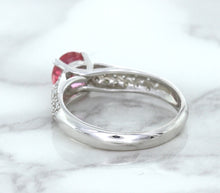 Load image into Gallery viewer, 1.14ct Round Pink Sapphire Ring with Diamond Accents in 14K White Gold