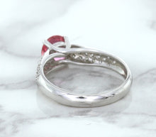 Load image into Gallery viewer, 1.14ct Round Pink Sapphire Ring with Diamond Accents in 14K White Gold