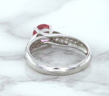 Load image into Gallery viewer, 1.14ct Round Pink Sapphire Ring with Diamond Accents in 14K White Gold