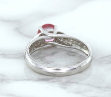 Load image into Gallery viewer, 1.14ct Round Pink Sapphire Ring with Diamond Accents in 14K White Gold