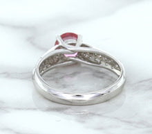 Load image into Gallery viewer, 1.14ct Round Pink Sapphire Ring with Diamond Accents in 14K White Gold