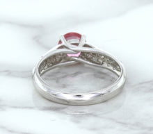 Load image into Gallery viewer, 1.14ct Round Pink Sapphire Ring with Diamond Accents in 14K White Gold
