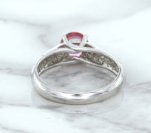 Load image into Gallery viewer, 1.14ct Round Pink Sapphire Ring with Diamond Accents in 14K White Gold