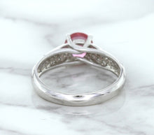 Load image into Gallery viewer, 1.14ct Round Pink Sapphire Ring with Diamond Accents in 14K White Gold