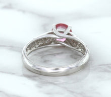 Load image into Gallery viewer, 1.14ct Round Pink Sapphire Ring with Diamond Accents in 14K White Gold