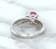Load image into Gallery viewer, 1.14ct Round Pink Sapphire Ring with Diamond Accents in 14K White Gold