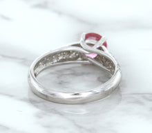 Load image into Gallery viewer, 1.14ct Round Pink Sapphire Ring with Diamond Accents in 14K White Gold