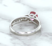 Load image into Gallery viewer, 1.14ct Round Pink Sapphire Ring with Diamond Accents in 14K White Gold