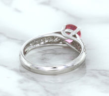 Load image into Gallery viewer, 1.14ct Round Pink Sapphire Ring with Diamond Accents in 14K White Gold