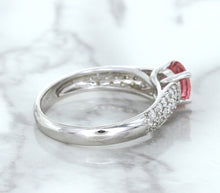 Load image into Gallery viewer, 1.14ct Round Pink Sapphire Ring with Diamond Accents in 14K White Gold