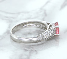 Load image into Gallery viewer, 1.14ct Round Pink Sapphire Ring with Diamond Accents in 14K White Gold