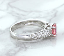 Load image into Gallery viewer, 1.14ct Round Pink Sapphire Ring with Diamond Accents in 14K White Gold