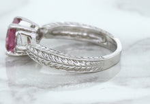 Load image into Gallery viewer, 1.80ct Radiant Pink Sapphire Ring with Diamond Accents in 18K White Gold