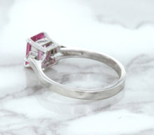 Load image into Gallery viewer, 1.21ct Emerald Pink Sapphire Ring with Diamond Accents in 18K White Gold