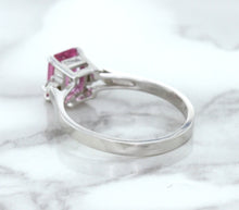 Load image into Gallery viewer, 1.21ct Emerald Pink Sapphire Ring with Diamond Accents in 18K White Gold