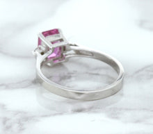 Load image into Gallery viewer, 1.21ct Emerald Pink Sapphire Ring with Diamond Accents in 18K White Gold