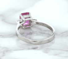 Load image into Gallery viewer, 1.21ct Emerald Pink Sapphire Ring with Diamond Accents in 18K White Gold
