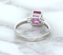Load image into Gallery viewer, 1.21ct Emerald Pink Sapphire Ring with Diamond Accents in 18K White Gold