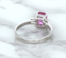 Load image into Gallery viewer, 1.21ct Emerald Pink Sapphire Ring with Diamond Accents in 18K White Gold