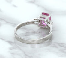 Load image into Gallery viewer, 1.21ct Emerald Pink Sapphire Ring with Diamond Accents in 18K White Gold