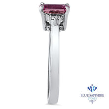 Load image into Gallery viewer, 1.21ct Emerald Pink Sapphire Ring with Diamond Accents in 18K White Gold