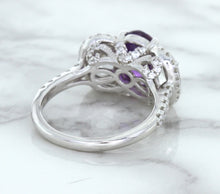 Load image into Gallery viewer, Multicolor Sapphire Ring with Diamond Halo in 18K White Gold