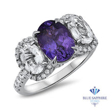 Load image into Gallery viewer, Multicolor Sapphire Ring with Diamond Halo in 18K White Gold